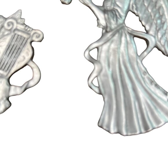 Seagull Pewter Angel & Cherub Christmas Ornaments Set Of 3 Red Ribbon Canada - Picture 5 of 12